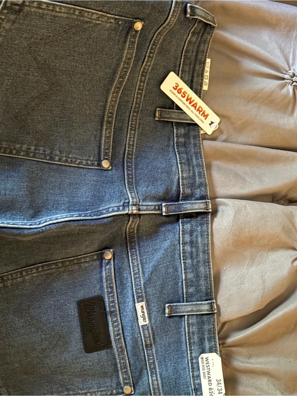 Wrangler Men's Dark Blue Straight Leg Jeans - Picture 3 of 3